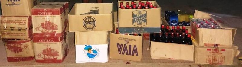 The recovered cases of IMFL amounting approximately Rs 1.25 lakh from Dhobinala area in Dimapur on September 7. (Photo Courtesy: PRO, HQ IGAR N)